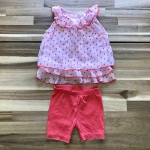 Baby Girl Frilly Tank Dress and Shorts Set Sz 6 Mo
